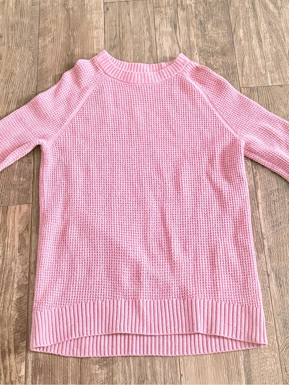 Old Navy Light Pink Waffle Knit Crewneck Sweater